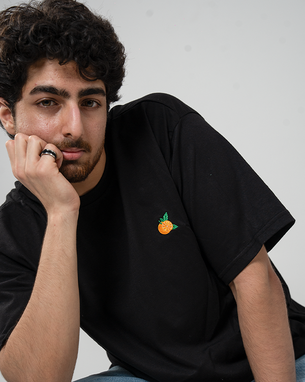 Bortuqalla Black Oversized T-Shirt