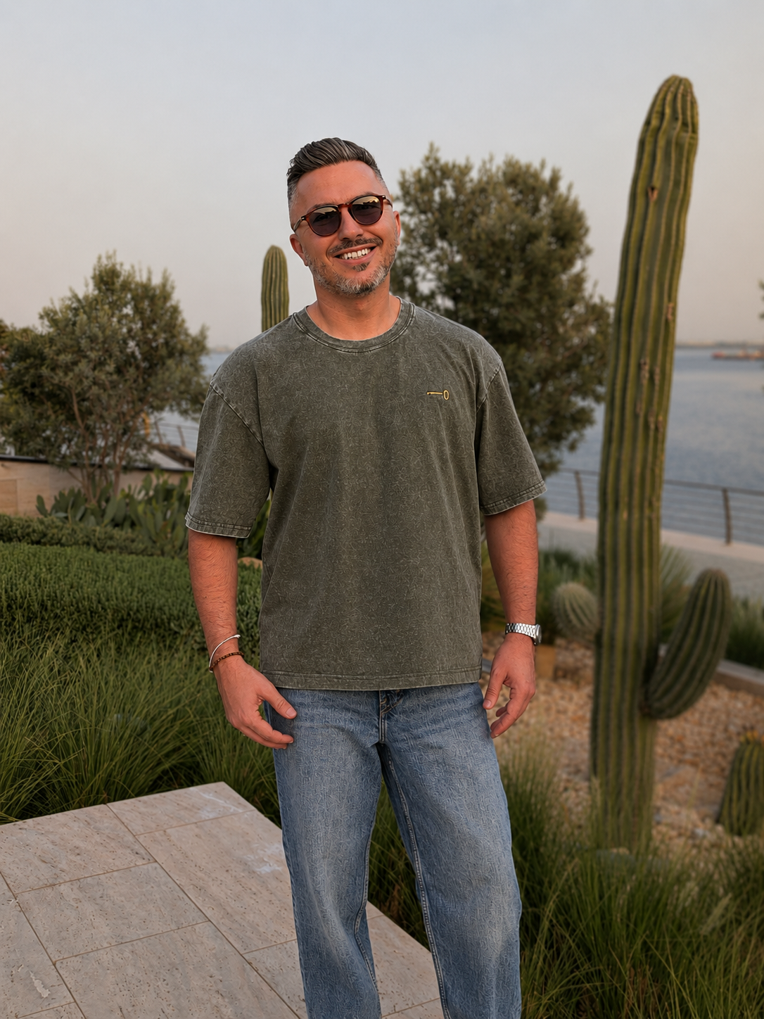 Olive - Green Box fit Oversized Unisex T-shirt