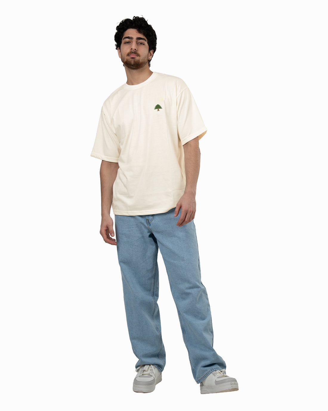“Rooted in Peace” Lebanese off-white oversized, unisex T-shirt
