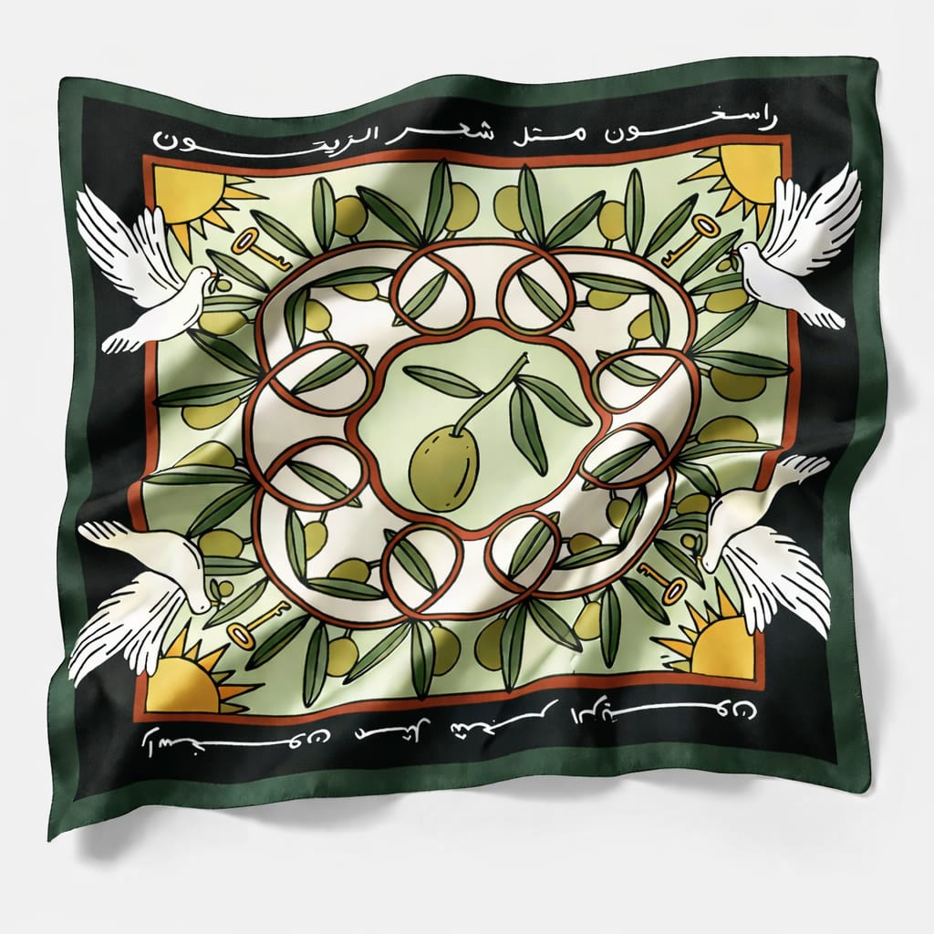 Olive Silk scarf