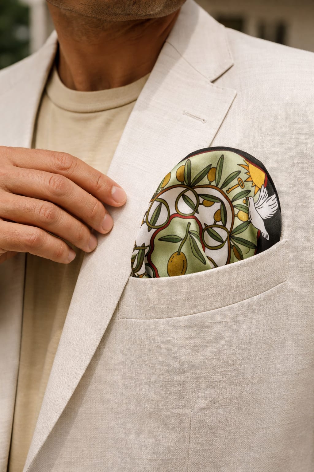 Olive Silk scarf