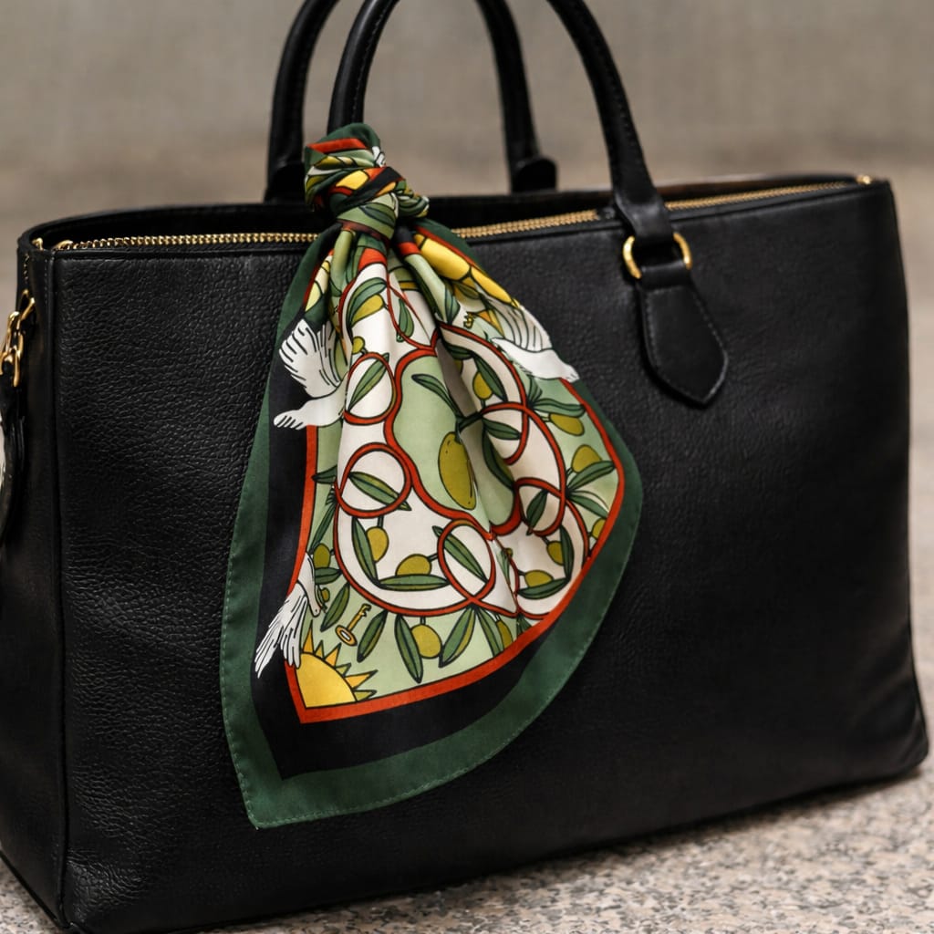 Olive Silk scarf