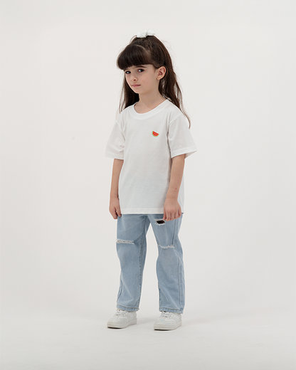 Young girl wearing Batikh Watermelon Print T-Shirt for kids.