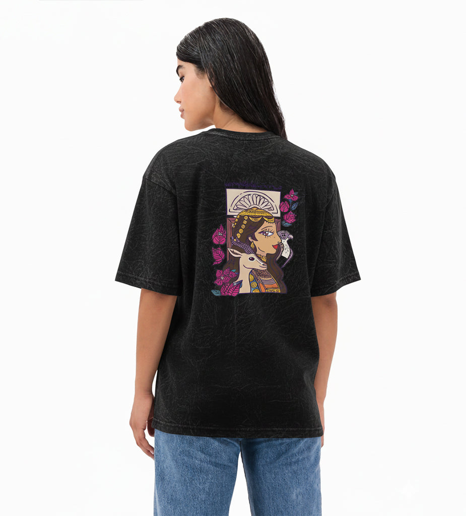 Falcon Emirati black stonewashed oversized T-shirt