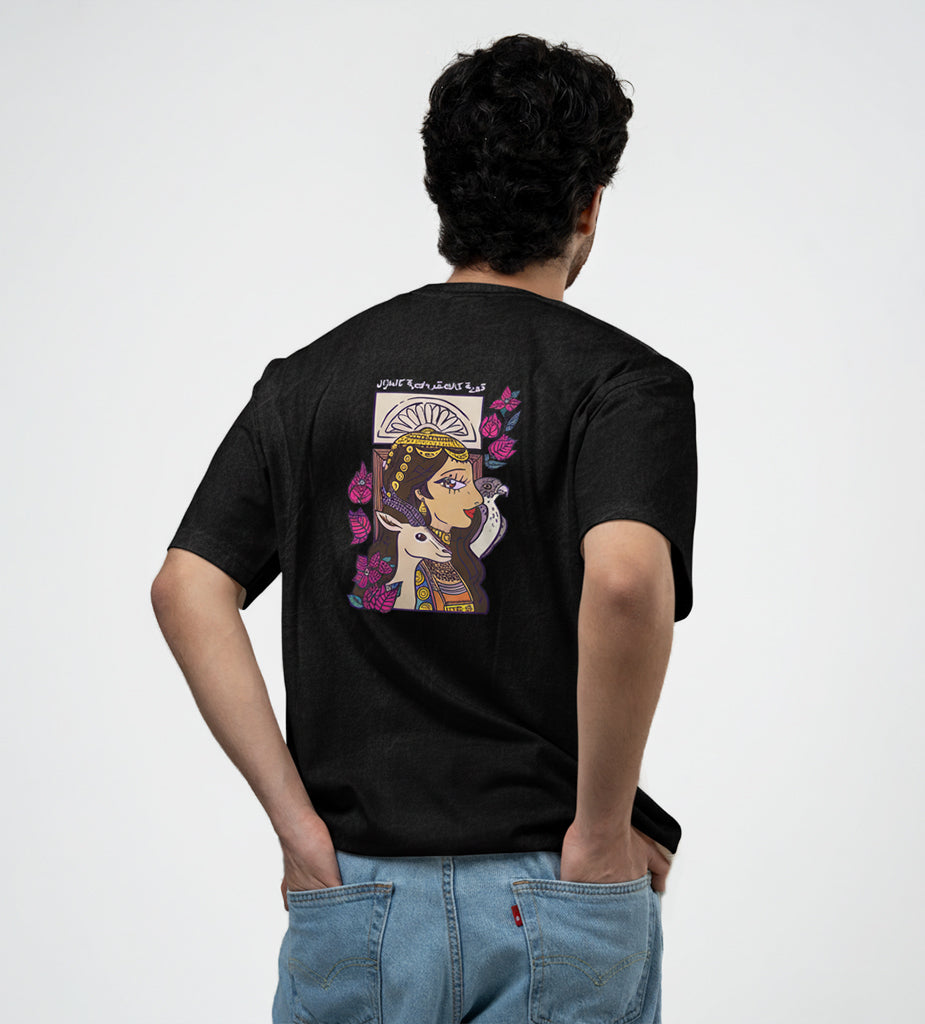 Falcon Emirati black stonewashed oversized T-shirt