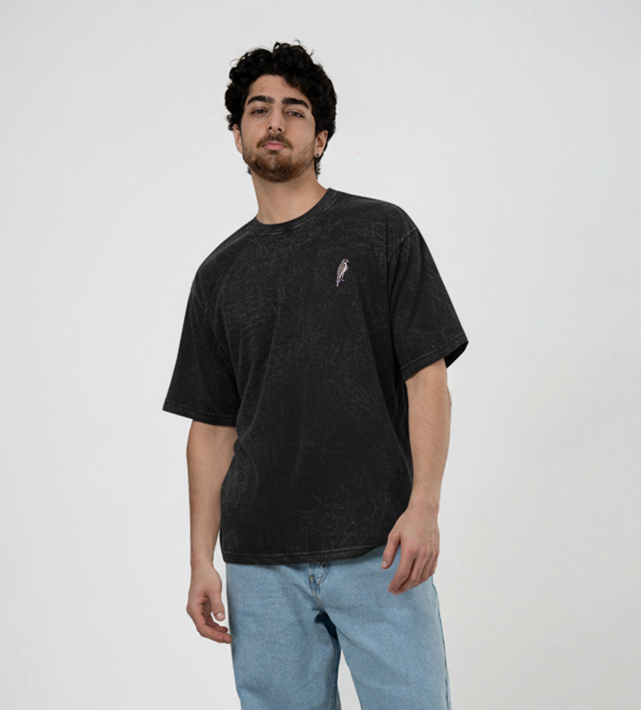 Falcon Emirati black stonewashed oversized T-shirt