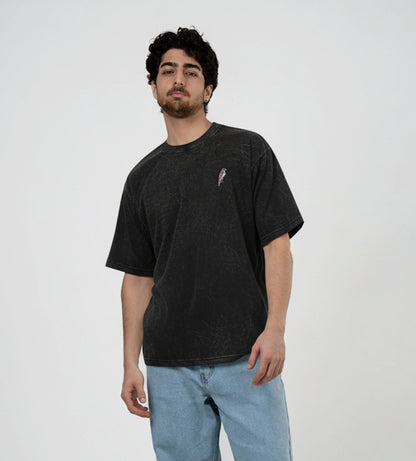 Falcon Emirati black stonewashed oversized T-shirt