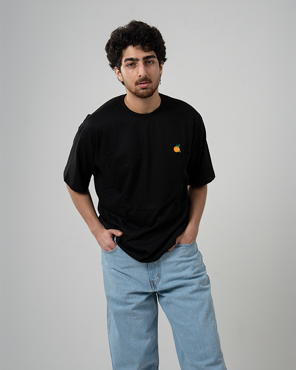 Bortuqalla Black Oversized T-Shirt