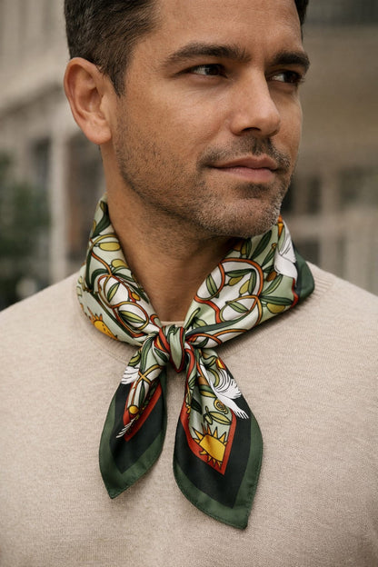 Olive Silk scarf