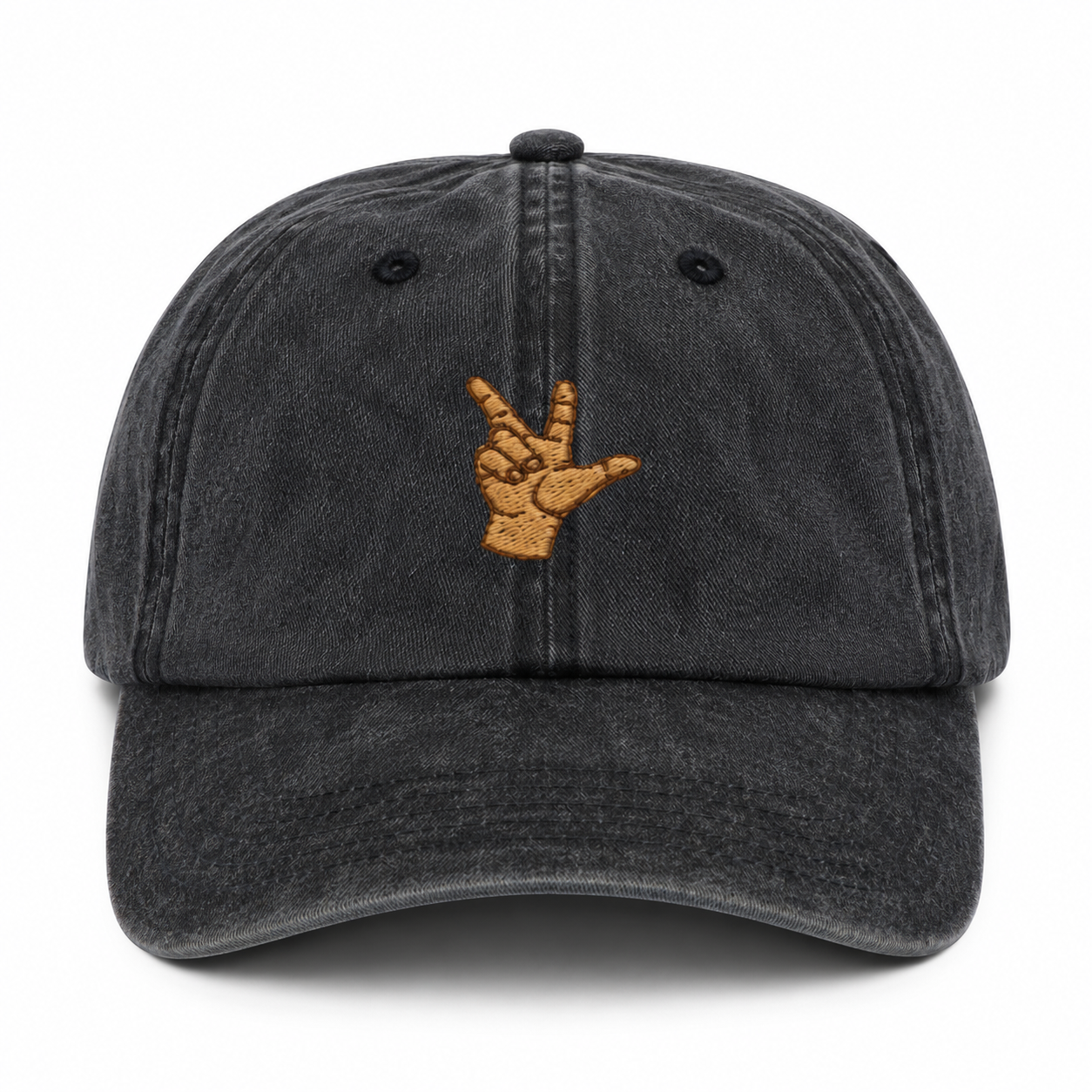 Win Victory Love Cap - Stone washed Black edition