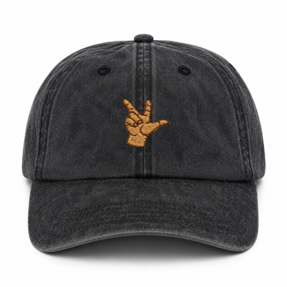 Win Victory Love Cap - Stone washed Black edition