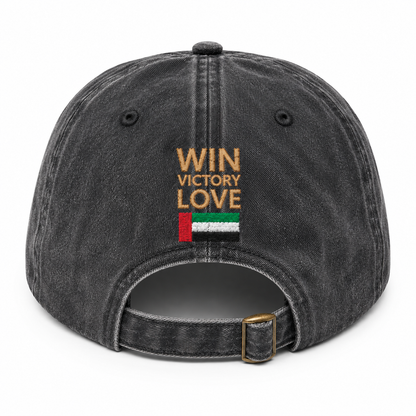 Win Victory Love Cap - Stone washed Black edition