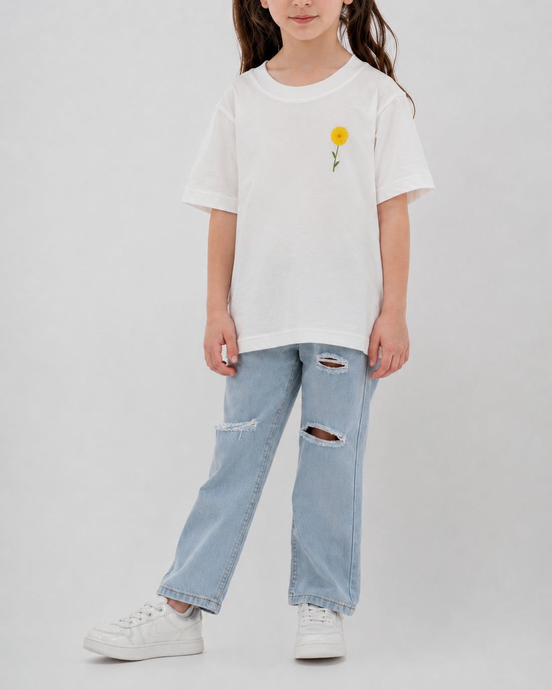“After the Rain” Off-white oversized, unisex kids T-shirt