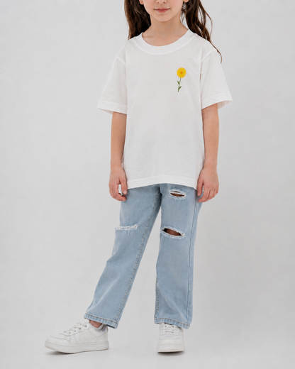 “After the Rain” Off-white oversized, unisex kids T-shirt