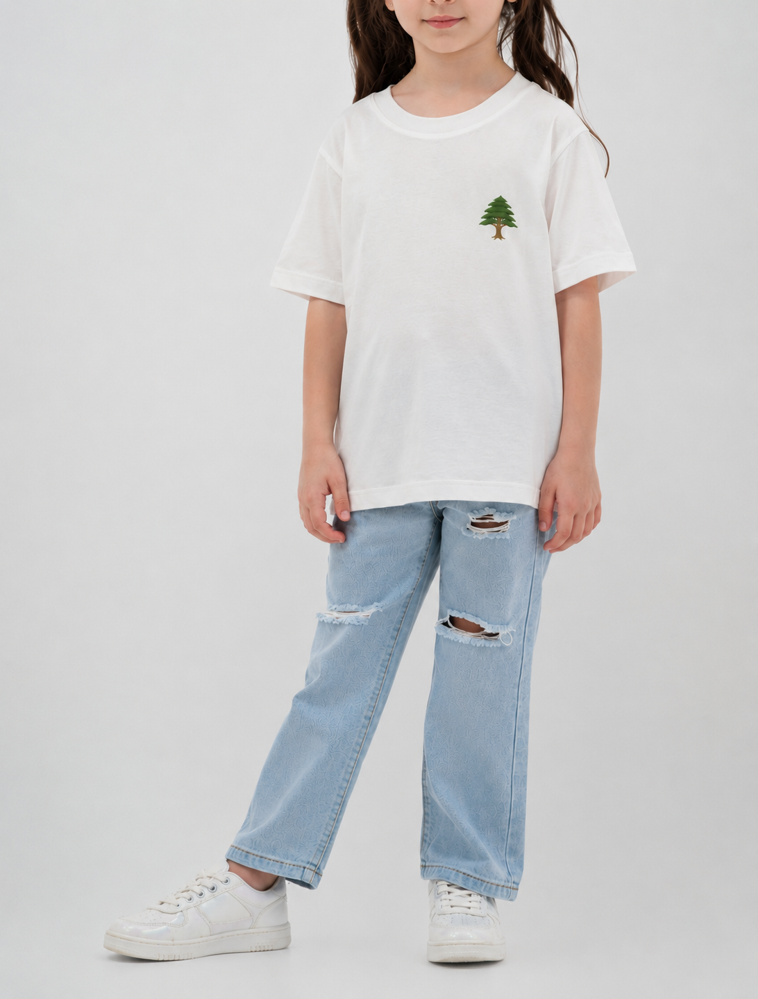 “Rooted in Peace” Lebanese off-white oversized, unisex kids T-shirt