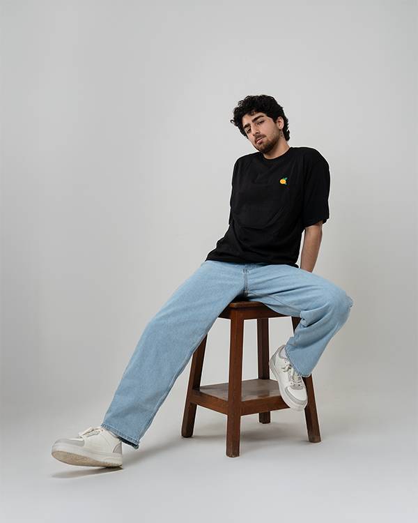 Bortuqalla Black Oversized T-Shirt
