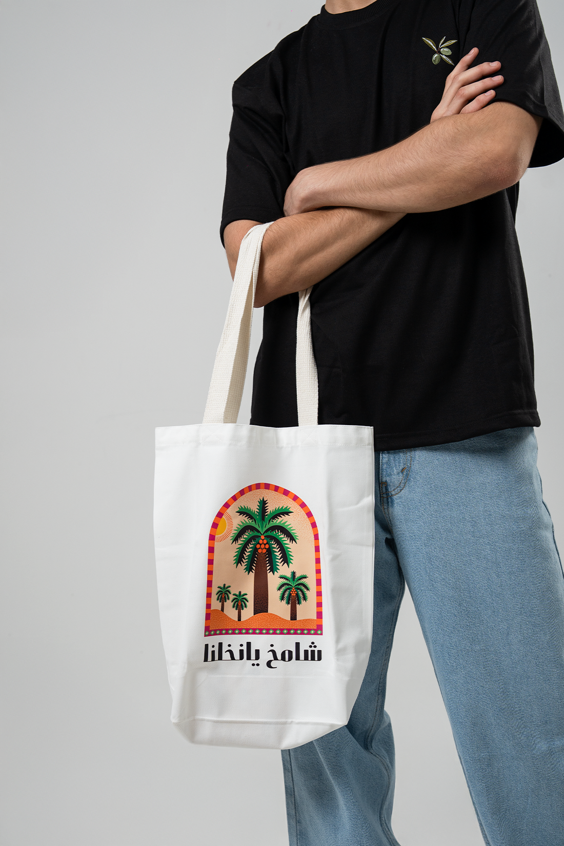 The Palm White Tote Bag